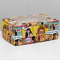 Коробка для 6 капкейков "Pop-art", 25*17*10см