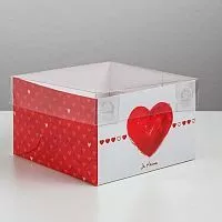 Коробка для 4 капкейков "Ja t,aime" 16*16*10см
