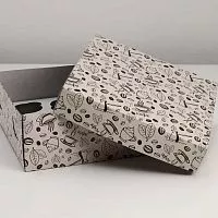 Коробка для 9 капкейков "Кофе" без окна 25*25*10см