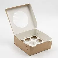 Коробка для 9 капкейков 25x25x10см