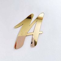 Зеркальный акриловый топпер "14", золото