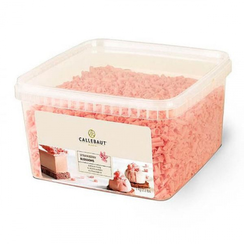 Шок. стружка Каллебаут 30 % со вкусом клубники, упаковка 1кг. Шок. стружка Каллебаут 30 % со вкусом клубники, упаковка 1кг.