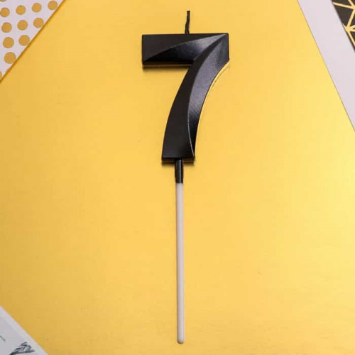 Свеча цифра "7", черная Свеча цифра "7", черная