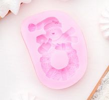 Молд "Снеговик с венком" 7х5см